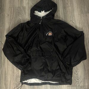 Black Pullover Windbreaker with Hood